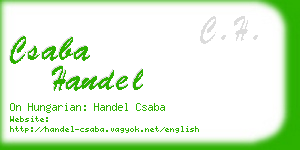 csaba handel business card